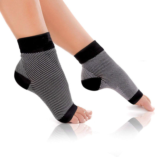 Open-Toe Plantar Fasciitis Socks for Men & Women | Compression Foot Sleeves for Heel, Arch & Ankle Support