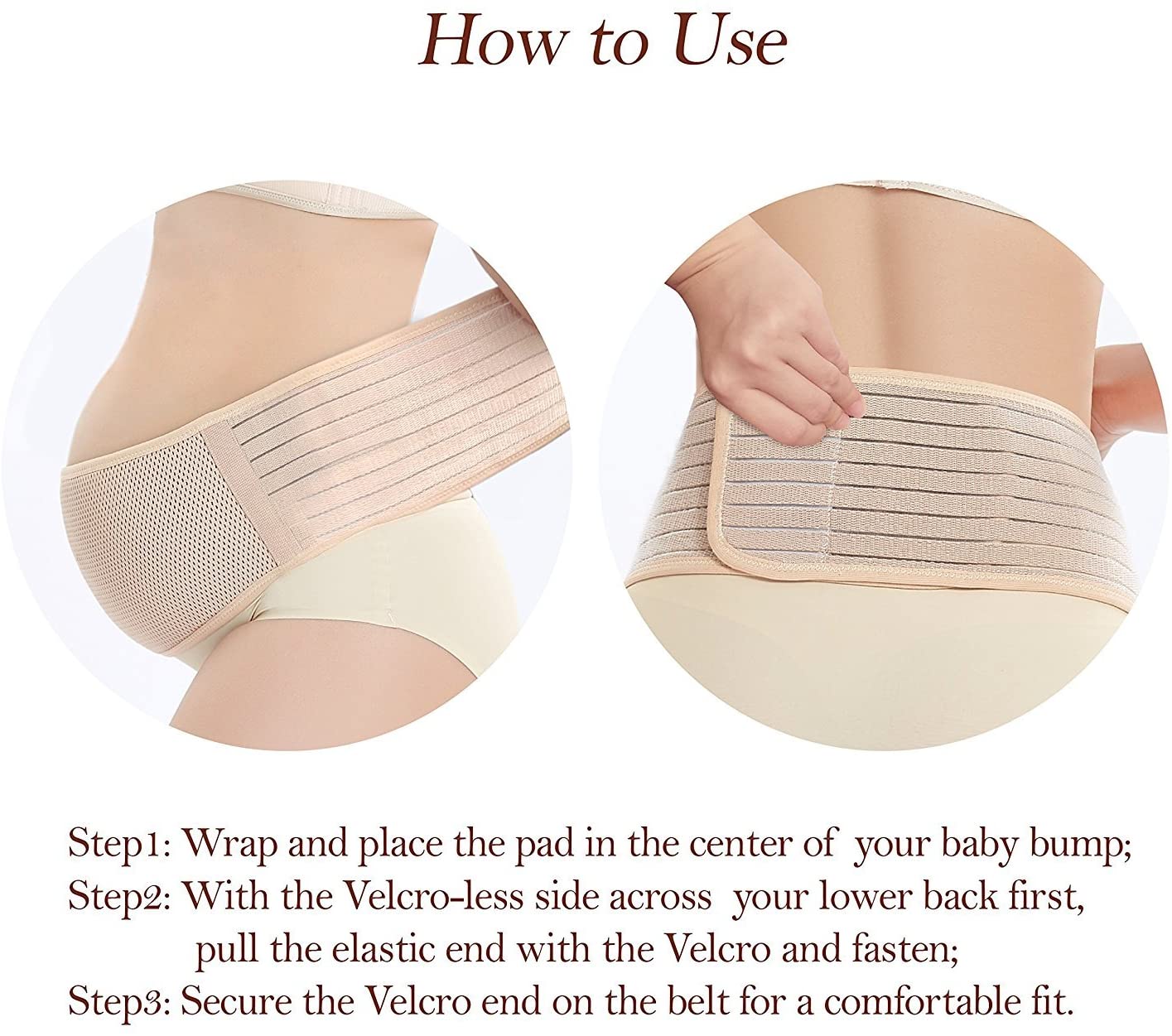 Maternity Support Belt Breathable Pregnancy Belly Band Abdominal Binder Adjustable Back/Pelvic Support - One Size
