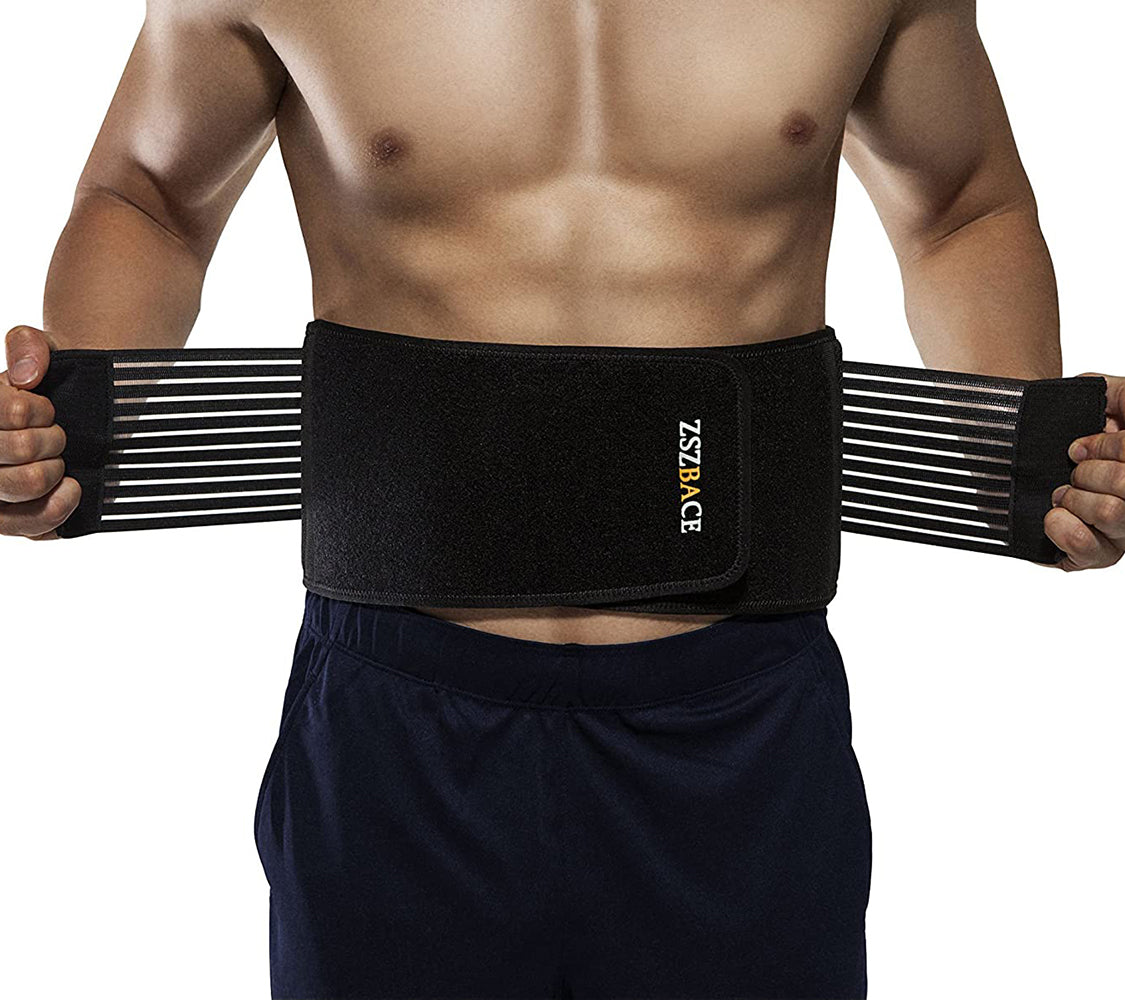 ZszbACE Stabilizing Lumbar Lower Back Brace Support Belt Dual Adjustable Straps Breathable Mesh Panels