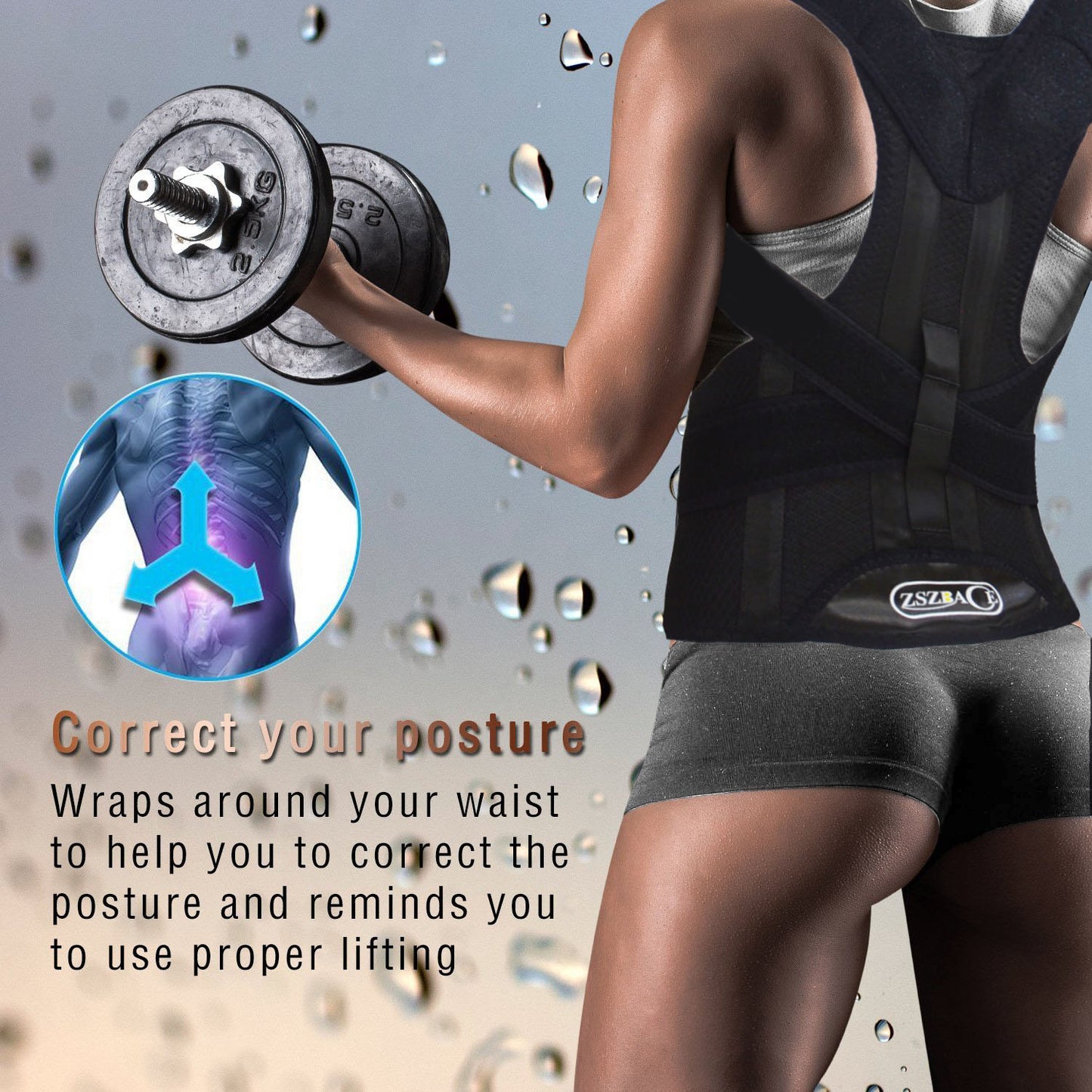Sports Back Posture Corrector Women Posture Brace Corset Gym Men