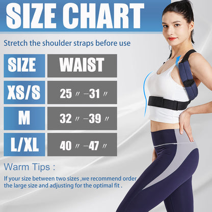 Posture Corrector for Women & Men, Back Brace Fully Adjustable & Comfy, Back Straightener for Mid Spine, Clavicle Upright-Support Upper and Lower Back, Neck, Shoulder Pain Relief